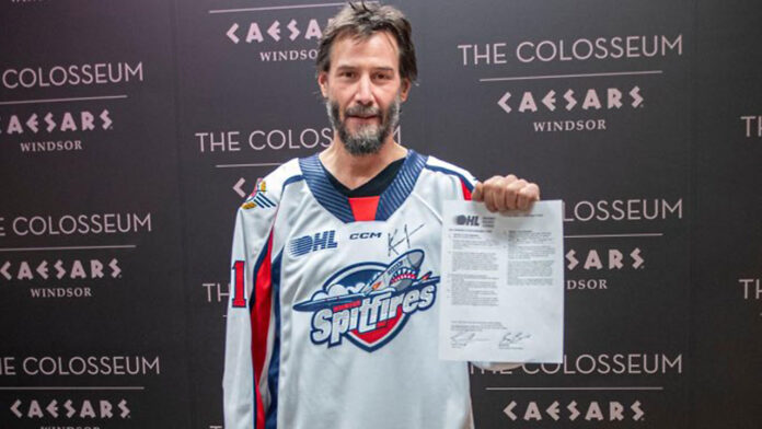 Keanu-Reeves-contract Keanu Reeves signs contract with Windsor Spitfires