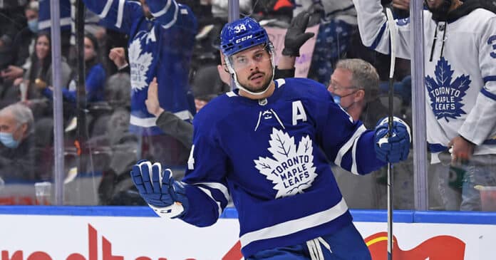Auston-Matthews-Leafs Auston Matthews Maple Leafs career goals pace compared to Alex Ovechkin