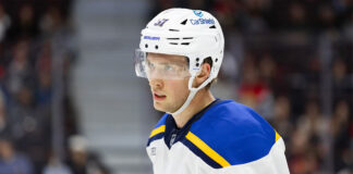 Blues’ Dylan Holloway Leaves Game on Stretcher After Frightening Injury Dylan Holloway injury video