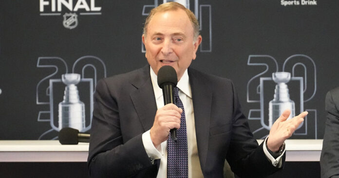 Gary-Bettman-retirement NHL commissioner Gary Bettman speaks about NHL expansion to Houston and Atlanta