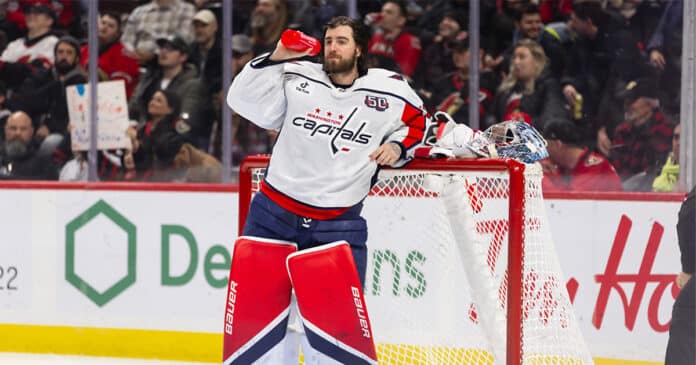 Logan-Thompson-washington-capitals Logan Thompson Washington Capitals goaltender
