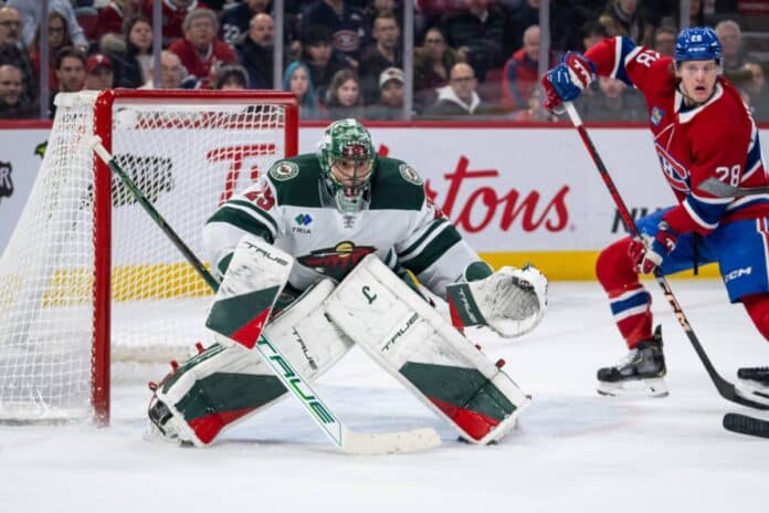 Marc-Andre Fleury Gets Handshakes From Entire Habs Team in Last Montreal Game Marc-Andre Fleury (29) of the Minnesota Wild tends net during the second period of the NHL game between the Minnesota Wilds and the Montreal Canadiens on Jan 30 2025, at the Bell Centre in Montreal, QC