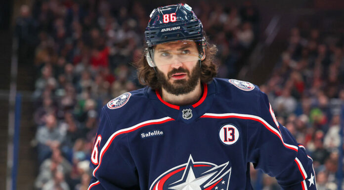 Marchenko Trade Talk: ‘I Can Talk Only About Hockey’ Columbus Blue Jackets right wing Kirill Marchenko on the ice. (Photo by Frank Jansky/Icon Sportswire)