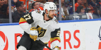Theodore Out Rest of 4 Nations Tournament After Brutal Hit vs Sweden Shea Theodore injury update