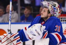 Igor Shesterkin Injury: Rangers Goalie Helped Off Ice Rangers goalie Igor Shesterkin looks up during a game