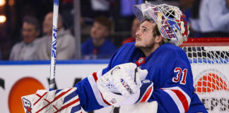 Igor Shesterkin Injury: Rangers Goalie Helped Off Ice Rangers goalie Igor Shesterkin looks up during a game