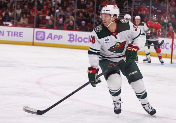 Ryan Hartman #38 of the Minnesota Wild skates in action during the third period against the Chicago Blackhawks on January 26, 2025 at the United Center in Chicago, Illinois Ryan Hartman's 10-Game Suspension Surprisingly Shortened by NHL
