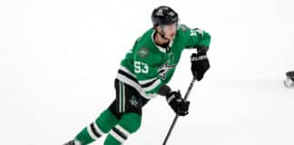 Stars Lock Up Wyatt Johnston to 5-Year, $42 Million Extension Dallas Stars center Wyatt Johnston skates down the ice with the puck