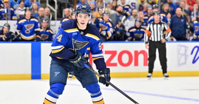 blues-prospect St. Louis Blues center Dalibor Dvorsky with the puck