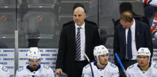 Rick Tocchet Will Not Return As Vancouver Canucks Head Coach NEWARK, NJ - JANUARY 06: Vancouver Canucks head coach Rick Tocchet looks on during a game between the Vancouver Canucks and New Jersey Devils on January 6, 2024 at Prudential Center in the Newark, New Jersey.