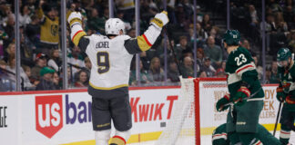 Eichel: Marner ‘Shutting a Lot of People Up’ in 2026 Playoffs Vegas Golden Knights center Jack Eichel celebrates scoring a goal