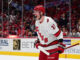 Stanley Cup Day: Svechnikov Takes It to a Children’s Hospital Andrei Svechnikov Carolina Hurricanes celebrates a goal in his white road sweater