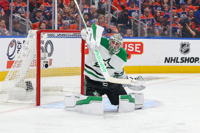 DFS250525029Stars_at_Oilers(1) Stars' Jake Oettinger Drops Classy Take on Game 5 Benching vs Oilers