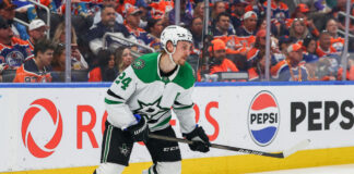 Stars’ Roope Hintz Reveals Brutal Injury From Darnell Nurse Slash EDMONTON, AB - MAY 27: Dallas Stars Center Roope Hintz (24) in action after an injury in the second period of game four in Stanley Cup Playoffs Conference Final Edmonton Oilers game versus the Dallas Stars on May 27, 2025 at Rogers Place in Edmonton, AB. (Photo by Curtis Comeau/Icon Sportswear)