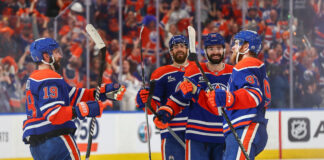 Oilers Set up Stanley Cup Finals Rematch With Panthers After Eliminating Stars Edmonton Oilers celebrate goal