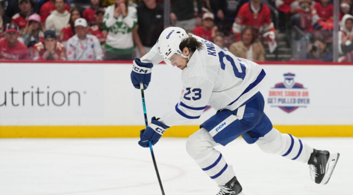 Matthew Knies Trade: Merzlikins Part of Marchenko Deal Matthew Knies Toronto Maple Leafs left wing skating with the puck