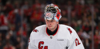 Hurricanes Bench Frederik Andersen for Pyotr Kochetkov in Crucial Game 3 Pyotr Kochetkov of the Carolina Hurricanes looks on