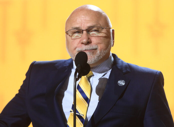 NHL: JUN 28 Upper Deck NHL Draft Barry Trotz at the 2023 NHL Draft at Bridgestone Arena in Nashville