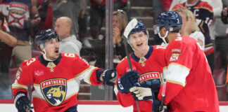 Anton Lundell Hat Trick Keeps Jets Winless in Eight Games Florida Panthers defenseman Seth Jones celebrates his go-ahead goal with Florida Panthers center Anton Lundell and Florida Panthers center Brad Marchand