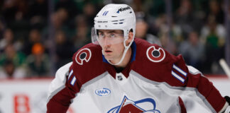 Brock Nelson Signs 3-Year Contract Extension With Colorado Avalanche Colorado Avalanche center Brock Nelson lines up for a face-off