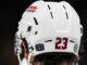 Gaudreau Brothers Anniversary: Two Years Since Aug. 29, 2024 Gaudreau 13 21 helmet decal honoring Johnny Gaudreau and Matthew Gaudreau on Sean Monahan's Blue Jackets helmet