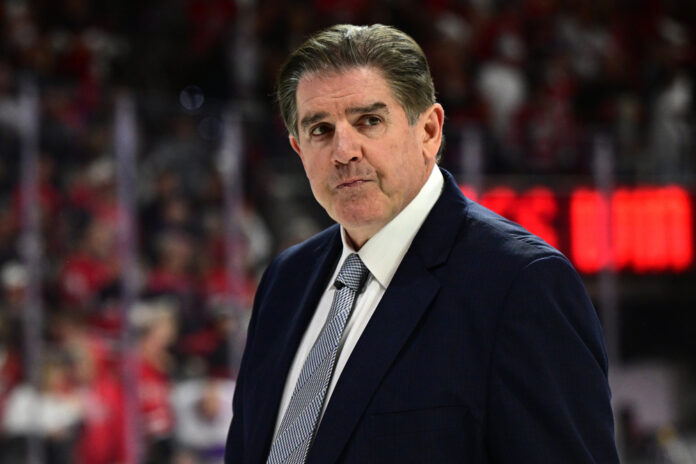 NHL: MAY 11 Eastern Conference 2nd Round - Rangers at Hurricanes Peter Laviolette head coach Maple Leafs Kings coaching candidate