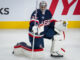 Hellebuyck Suspension: Goalie Forfeits Nearly $1M in Salary MONTREAL, QC - FEBRUARY 13: Connor Hellebuyck (37) of Team USA during the warmup period of the 4 Nations Face-Off game between United States and Finland on February 13, 2025, at Bell Centre in Montreal, Quebec