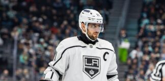 Anze Kopitar Announces Retirement After 2025-26 NHL Season Anze Kopitar of the Los Angeles Kings looks on