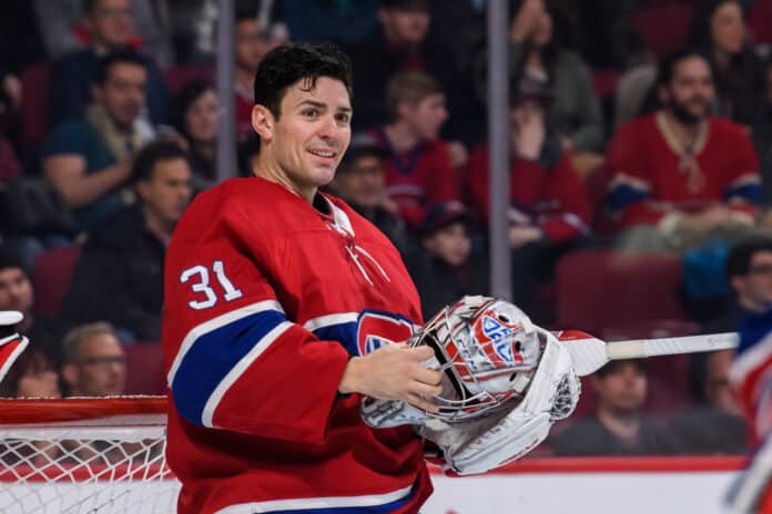 NHL: DEC 02 Sharks at Canadiens Montreal Canadiens goaltender Carey Price smiles