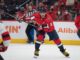Ovechkin Banned From Latvia Over Putin Party Ad Fallout Alex Ovechkin winds up for a shot in a Washington Capitals home jersey
