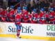 Demidov Preseason: St-Louis Sees ‘Another Step’ in Year 2 Montreal Canadiens forward Ivan Demidov celebrates a goal with teammates along the bench at the Bell Centre
