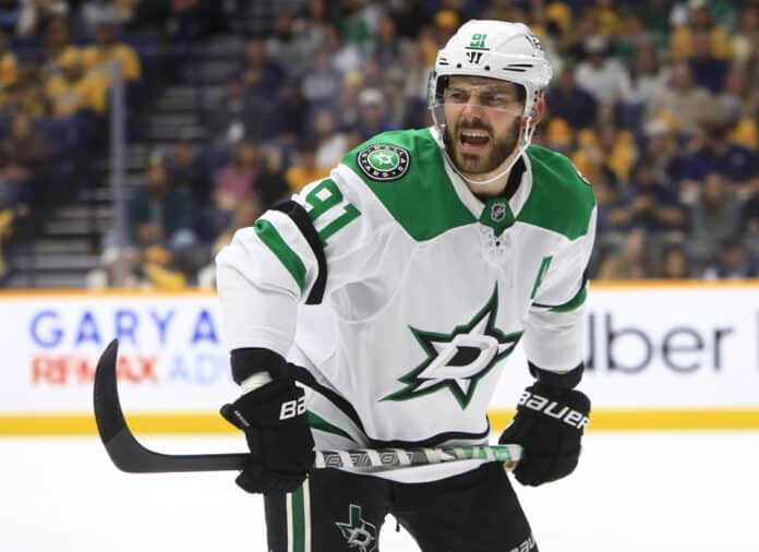 NHL: NOV 08 Stars at Predators Tyler Seguin Dallas Stars injury update back on ice ACL recovery training camp