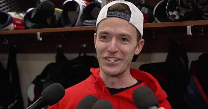 Parker-Milner Washington Capitals Emergency Backup goalie Parker Milner speaks with the media