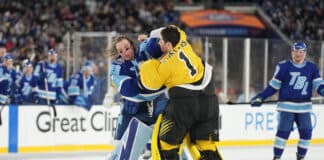 Andrei Vasilevskiy, Jeremy Swayman Drop Gloves in Historic Outdoor Goalie Fight Tampa Bay Lightning goaltender Andrei Vasilevskiy lands a punch on Boston Bruins Jeremy Swayman