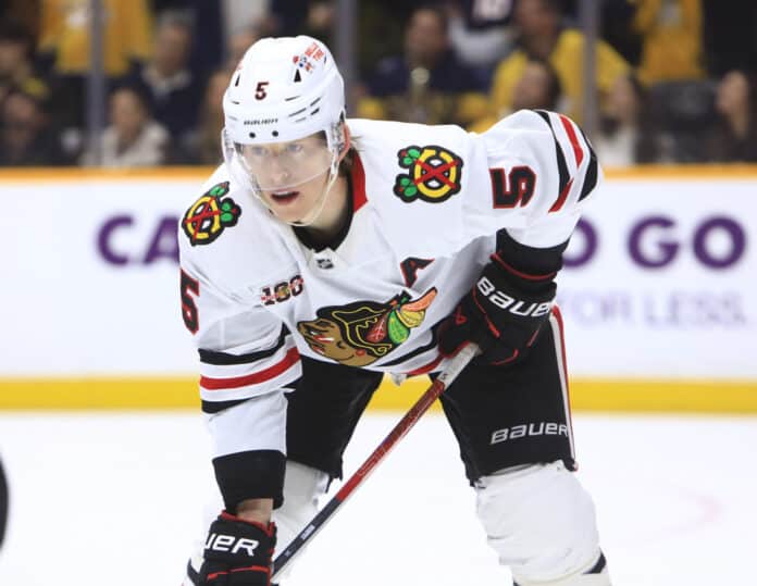 NHL: JAN 10 Blackhawks at Predators Chicago Blackhawks defenseman Connor Murphy