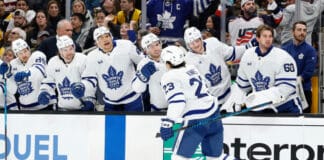 Brad Treliving Out as Maple Leafs GM After 3 Seasons Matthew Knies Toronto Maple Leafs skates by the bench after scoring at TD Garden Boston Bruins