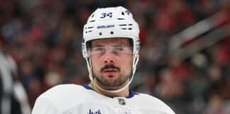 Radko Gudas Ejected After Knee-on-Knee Hit Injures Auston Matthews Auston Matthews Toronto Maple Leafs captain Maple Leafs at Devils March 4 2026