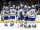 Sabres Injury Update: Lyon, Kulich Hurt in Loss to Wings Buffalo Sabres goalie Alex Lyon celebrates with teammates after Game 3 win over Boston Bruins at TD Garden