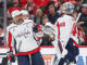 Ovechkin Injury Update: Out for Rest of Preseason Alex Ovechkin high-fives goaltender Logan Thompson during a Capitals game at Prudential Center
