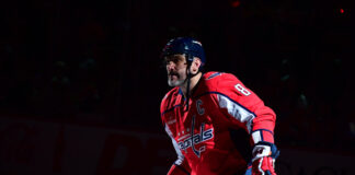 Ovechkin Traffic Fines: 33 Tickets on His Aurus in Russia Alex Ovechkin skates through a spotlight during warm-ups before the Capitals vs Penguins game