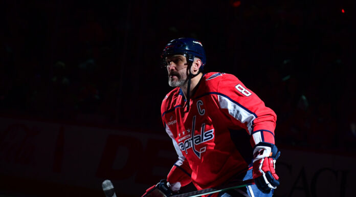 Ovechkin NHL 27 Rating: 89 Overall, Third on Capitals Alex Ovechkin skates through a spotlight during warm-ups before the Capitals vs Penguins game