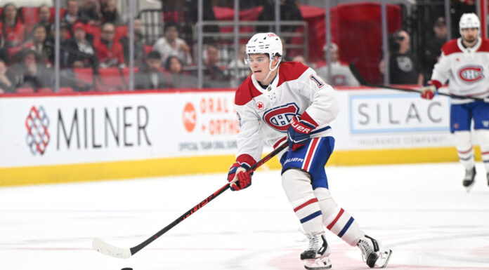 Caufield Overtime Winner Again, This Time at Hockeyville Cole Caufield skates with the puck during a Canadiens game at Lenovo Center