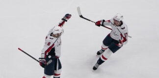 Strome: It’s Stanley Cup or Bust for the Capitals Dylan Strome and Alex Ovechkin celebrate a goal during a Capitals game at Delta Center