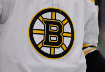 Alex Gimenez Dies: Bruins Hockey Operations Director A general view of the Boston Bruins logo on a jersey during an NHL game