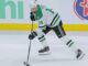 Jamie Benn 1,000 Points: Stars Captain Six Away Jamie Benn carries the puck for the Dallas Stars during the 2026 NHL Playoffs
