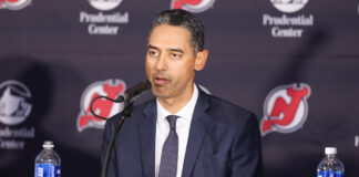 Devils GM Mehta: Brodeur ‘Got Hosed’ on 2003 Conn Smythe Devils General Manager Sunny Mehta speaks at a press conference at Prudential Center