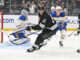 Kings Outlook 2026-27: Oldest Team in the NHL, Again Quinton Byfield of the LA Kings turns toward the play during a game at Crypto.com Arena