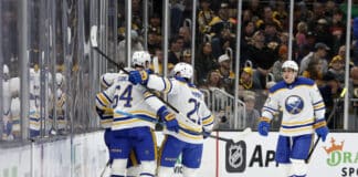 Buffalo Mayor Eyes City Hall Skate With Sabres’ Blade Gang Buffalo Sabres celebrate the opening goal from Peyton Krebs in Game 4 of the 2026 Stanley Cup Playoffs First Round against the Boston Bruins at TD Garden