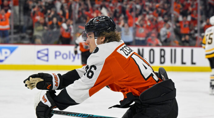 Zegras Handed NHL’s First Jersey Tuck Penalty in 13 Years Philadelphia Flyers center Trevor Zegras celebrates his first career Stanley Cup Playoffs goal during Game 3 against the Pittsburgh Penguins at Xfinity Mobile Arena
