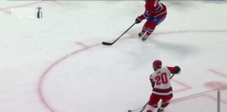 Aho Passes Eric Staal for Canes Playoff PP Goal Record Sebastian Aho Carolina Hurricanes scores power play goal Game 4 Eastern Conference Final Montreal Canadiens May 27 2026